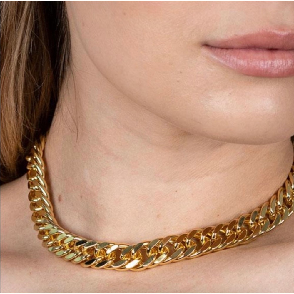 NWOT Uncommon James Link Necklace Gold Chunky Curb Link Chain Statement Choker